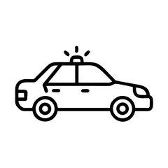 Police Car Icon for Law Enforcement and Security Themes