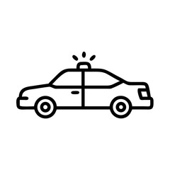 Police Car Icon for Law Enforcement and Security Themes
