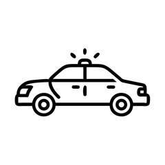 Police Car Icon for Law Enforcement and Security Themes