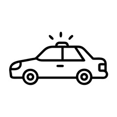 Police Car Icon for Law Enforcement and Security Themes
