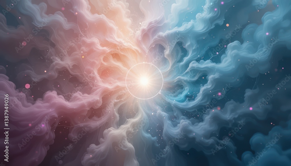 Poster celestial phenomenon unfolding in deep space abstract art creation cosmic environment vivid color pa