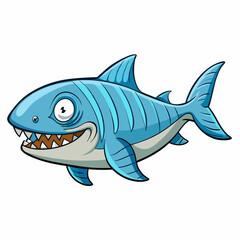 shark cartoon isolated on white