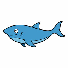 shark cartoon isolated on white