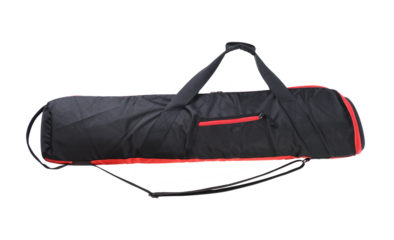 Black soft case for guns isolated for white background. Case for storing and carrying weapons.Cover for transporting studio racks for lighting. 