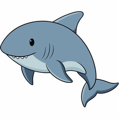 shark cartoon isolated on white