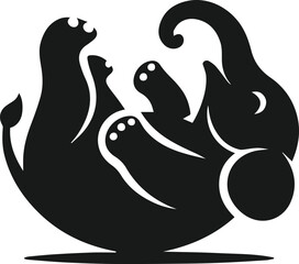 Baby elephant silhouette vector