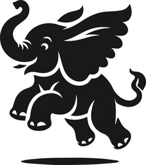Baby elephant silhouette vector