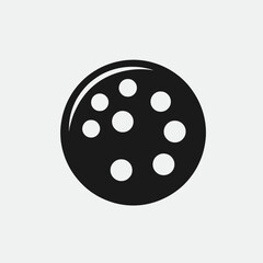 Fototapeta premium very simple flat and single minimalist Bowling Ball Holes Silhouettes in black on a white background