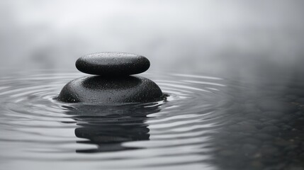 Stones balanced on water