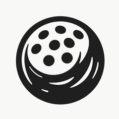 Fototapeta premium very simple flat and single minimalist Bowling Ball Holes Silhouettes in black on a white background