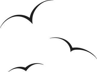 Flying Seagull Silhouette Outline.