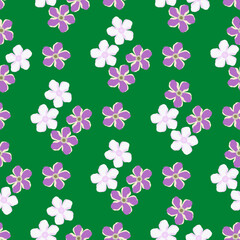 Vector - seamless pattern of colored flower heads.