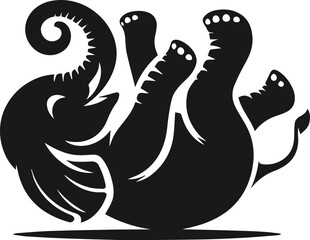 Baby elephant silhouette vector