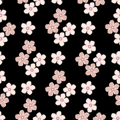 Vector - seamless pattern of colored flower heads.