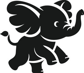 Baby elephant silhouette vector