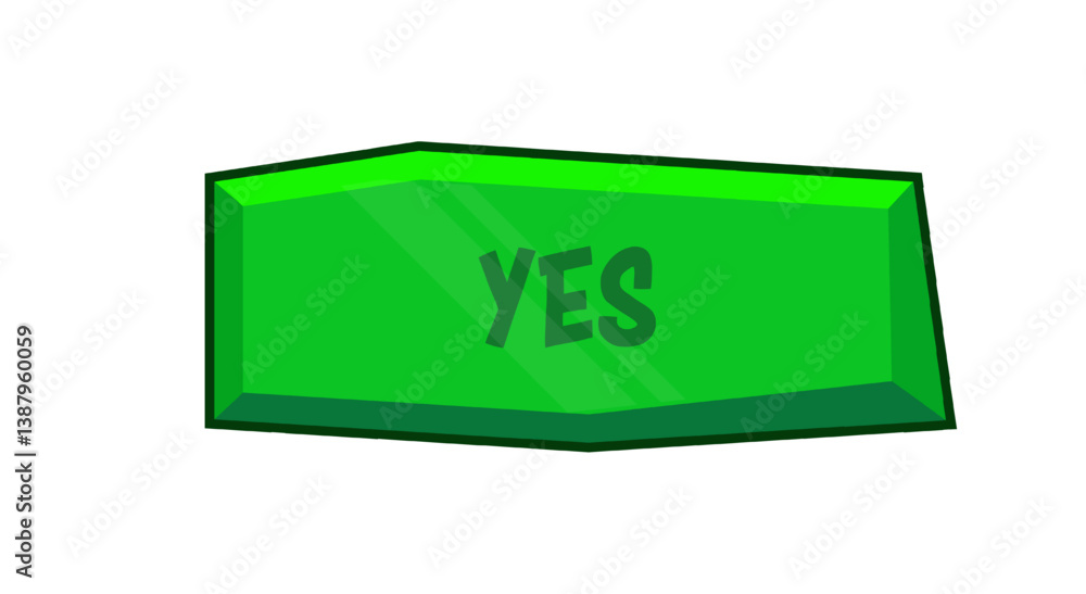 Poster modern yes button element. web design template interface.