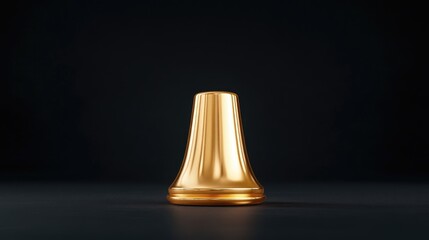 Golden, tapered, cylindrical object on dark background