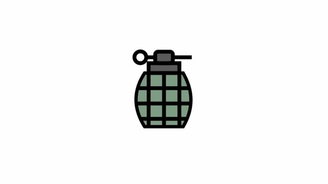High explosive grenade symbol - Military icon.