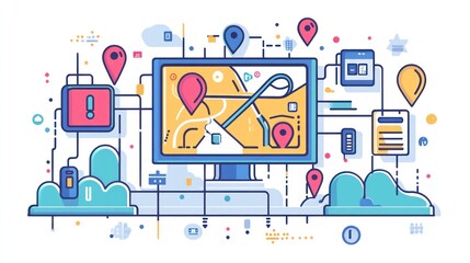 Digital map display, connected devices, health information system, location tracking