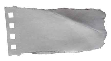 Ripped white torn paper piece on transparent background