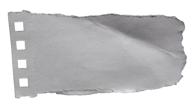 Ripped white torn paper piece on transparent background