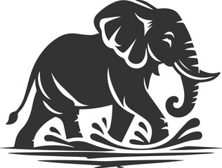 Fototapeta premium Silhouette vector of a elephant
