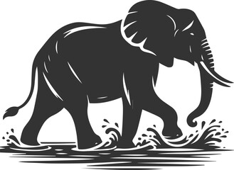 Silhouette vector of a elephant