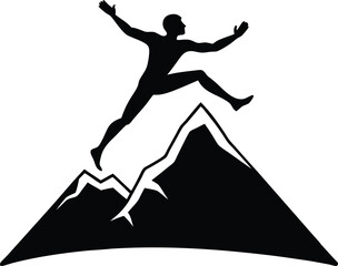 silhouette of a man jumping