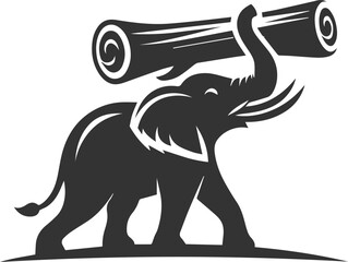 Obraz premium Silhouette vector of a elephant