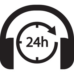 24 hours support, customer service, customer supplort icon