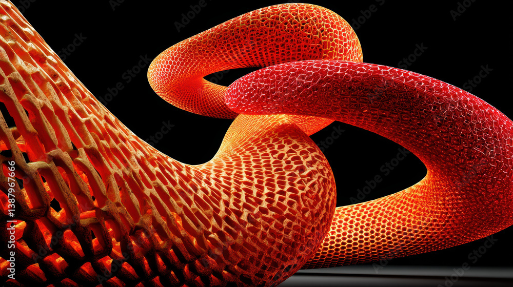 Poster futuristic glowing grid creating an illusion of motion in 3d digital space design