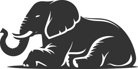 Obraz premium Silhouette vector of a elephant