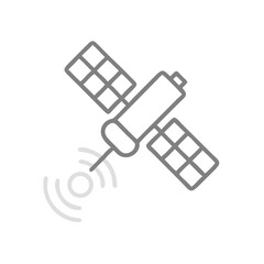 Satellite navigation with orbital lines icon