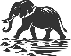 Silhouette vector of a elephant