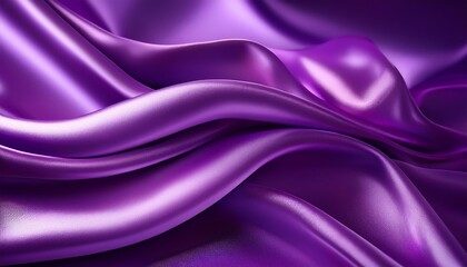 Plum purple silk satin. Soft wavy pleats. Shiny fabric. Luxury background with copy space for design. Web banner. Valentine