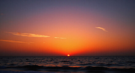 Naklejka premium sunset on the beach