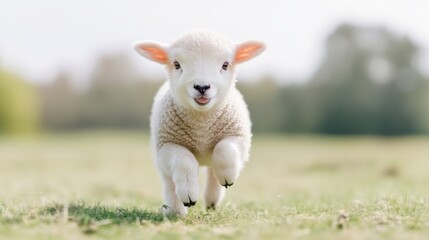 Obraz premium Adorable lamb in a field