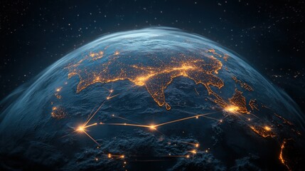 Obraz premium Global Network of Lights