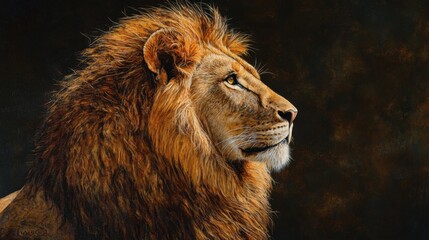 Fototapeta premium León en perfil con melena hermosa
