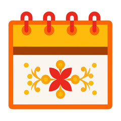 Vector calendar icon illustration shows a red 2011 year design for business event reminder