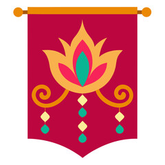 Vector illustration of a fire emblem with stylized fire flames