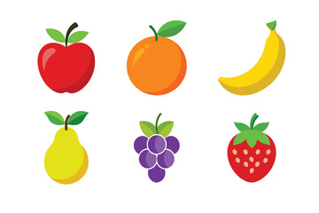 A set of fruits vector art illustration