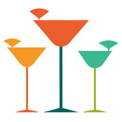 Martini glass icon vector illustration of a cocktail drink with olive, perfect for bar or party design
