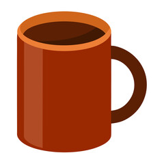 Isolated white ceramic cup with hot black coffee and tea beverage