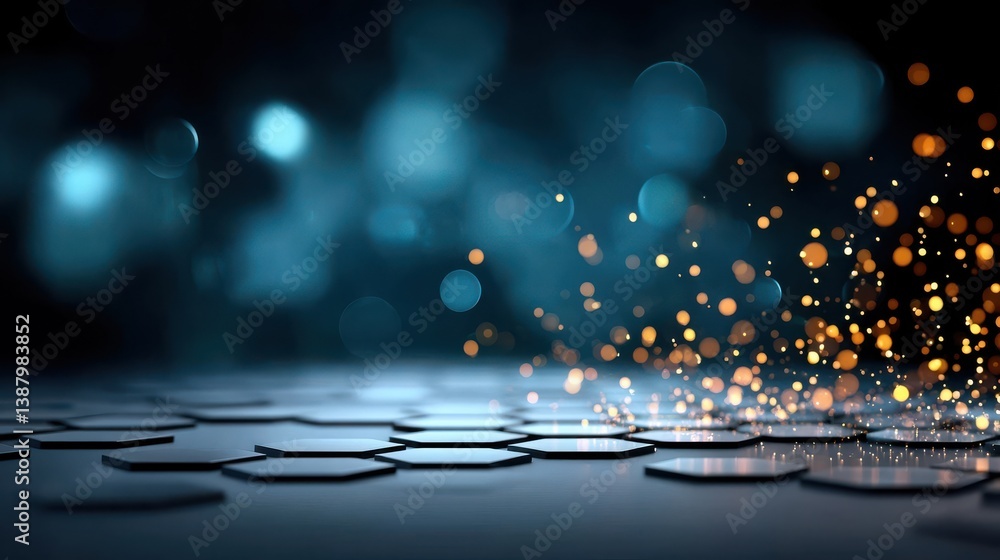 Poster dynamic light sparks abstract background digital art studio close-up energy visualization