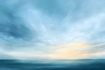 Obraz premium Under the Infinite Azure: A Serene Journey Through Endless Skies and Verdant Landscapes