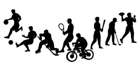 sport player mix silhouette illustration design.