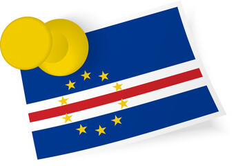 Obraz premium Cape Verde Flag Pinned