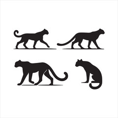 black tiger silhouettes of animals