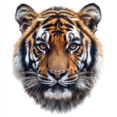 Obraz premium Close Up Tiger Head Portrait White Background